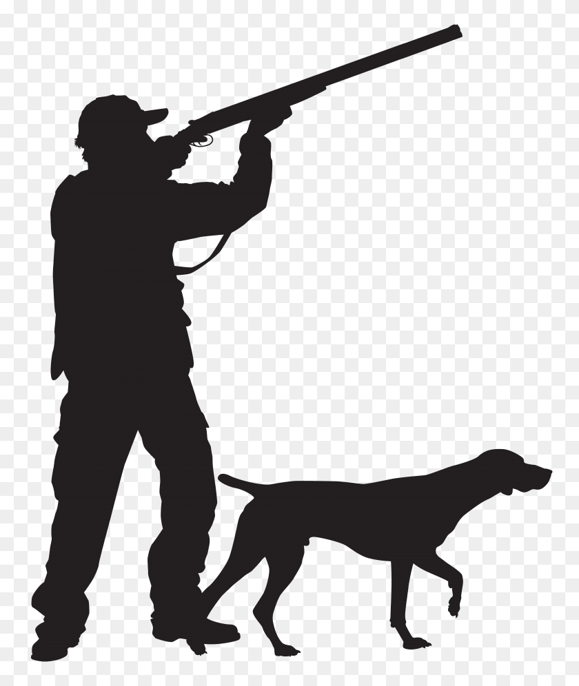 6660x8000 Hunter With Dog Silhouette Png Clip Art Gallery - Shoot Clipart