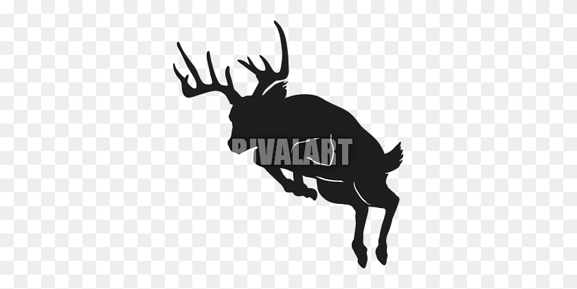335x361 Hunting Clipart Big Buck - Reindeer Clipart Black And White