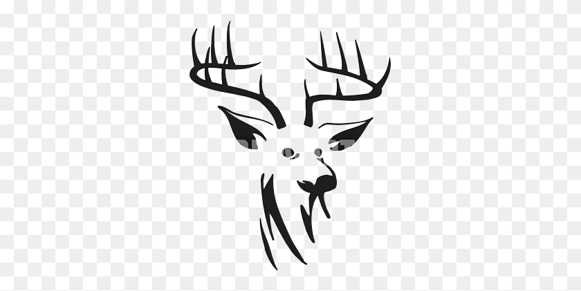 291x361 Hunting Clipart Deer Head - Deer Horns Clipart