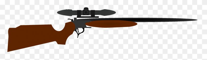 2400x571 Hunting Rifle W Scope Icons Png - Hunting PNG