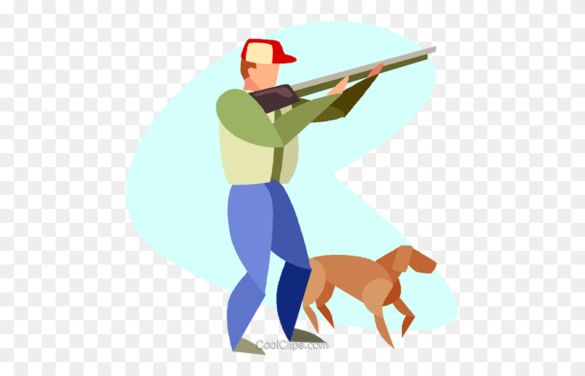 477x480 Охота Роялти Бесплатно Векторные Иллюстрации - Охотничья Собака Клипарт