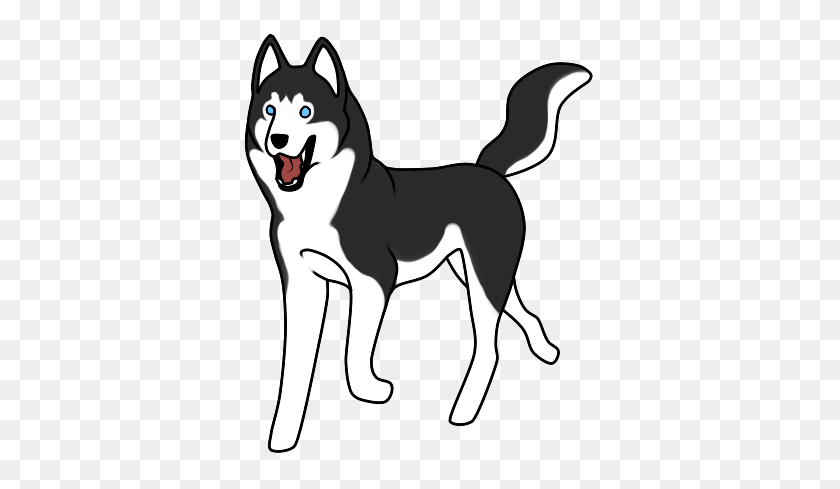 357x429 Husky Clip Art - Beagle Clipart Black And White