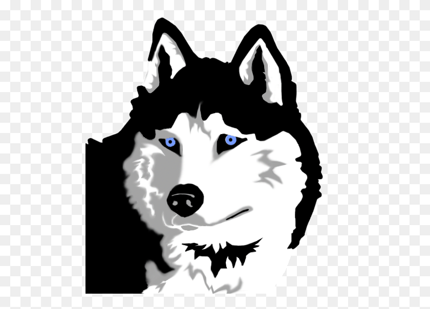 505x544 Husky Dog Clipart Black And White Collection - Dog Face Clipart Black And White