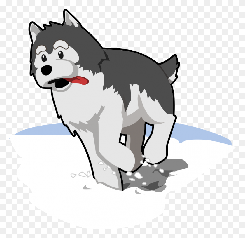 900x872 Husky Running In Snow Png Clip Arts For Web - Husky PNG