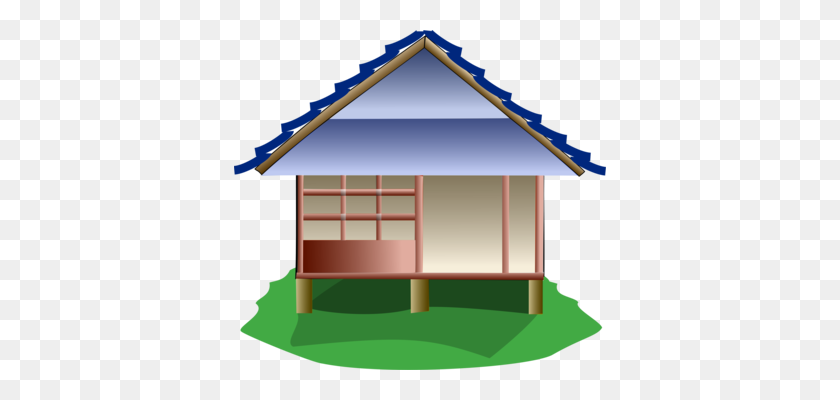 372x340 Hut House Cottage Computer Shed - Shed Clipart