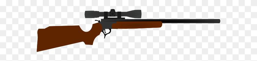 600x142 Huting Rifle With Scope Clip Art Free Vector - Scope Clipart