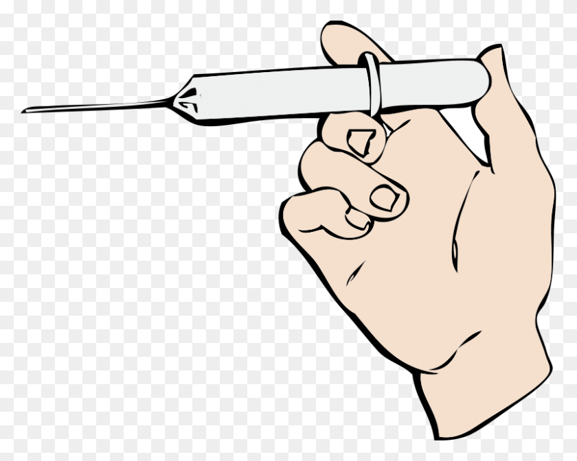 800x628 Hypodermic Needle Clip Art Celebritiesinview - Syringe Clipart Black And White