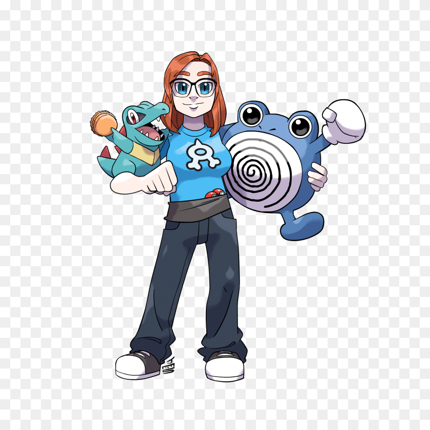 1650x1650 I Drew A Pokemon Trainer W Totodile And Polywhirl Pokemon - Pokemon Trainer PNG