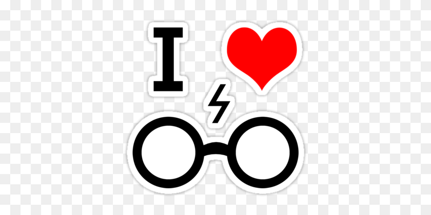 375x360 I Heart Harry Potter Stickers - Гарри Поттер Очки И Шрам Клипарт
