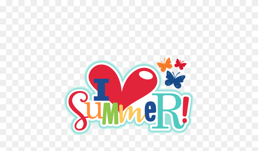 432x432 I Heart Summer Title Scrapbook Cute Clipart - Cute Summer Clipart