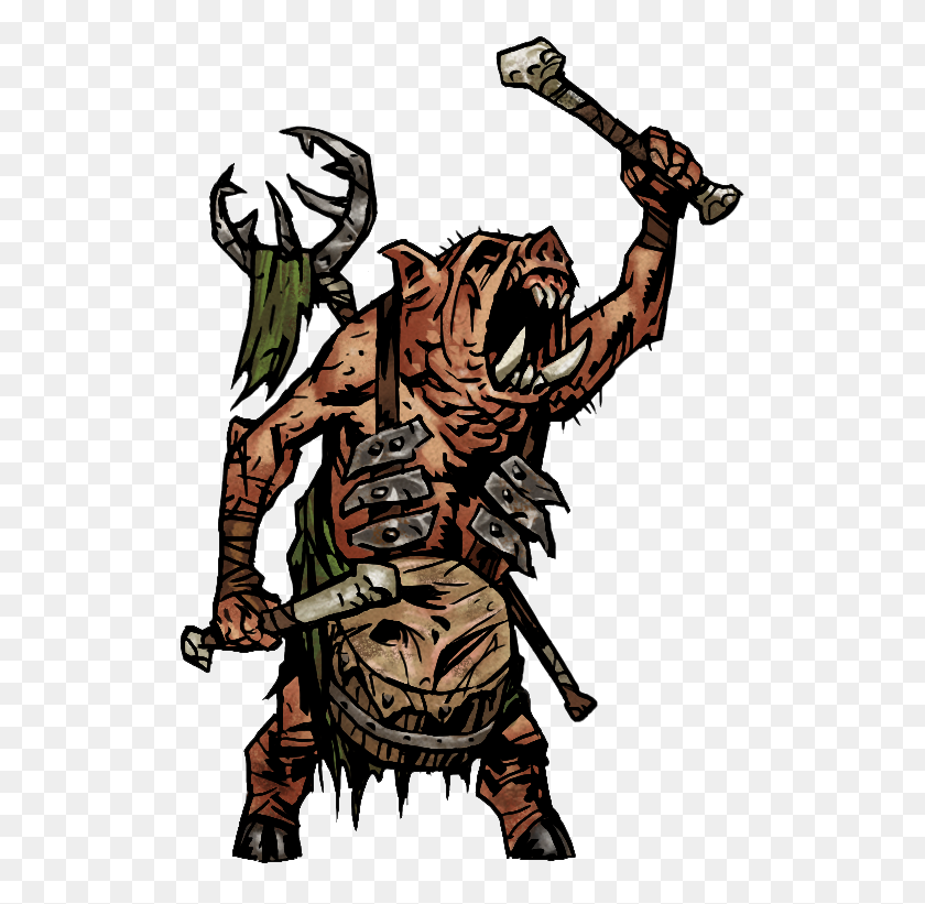517x761 I Just Realized The Swine Drummer Has A Human Face For A Drum - Darkest Dungeon PNG