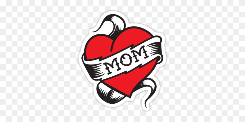 375x360 I Love Mom Heart Tattoo Png - Mom PNG