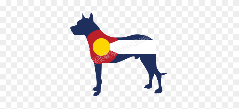378x324 I Love My Colorado Big Dog Sticker Bosley's Goods - Dog Ears PNG