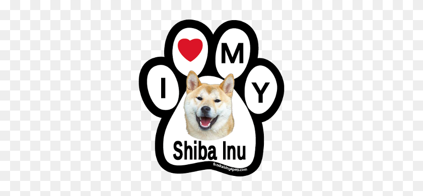 330x330 I Love My Shiba Inu Paw Magnet - Shiba Inu PNG