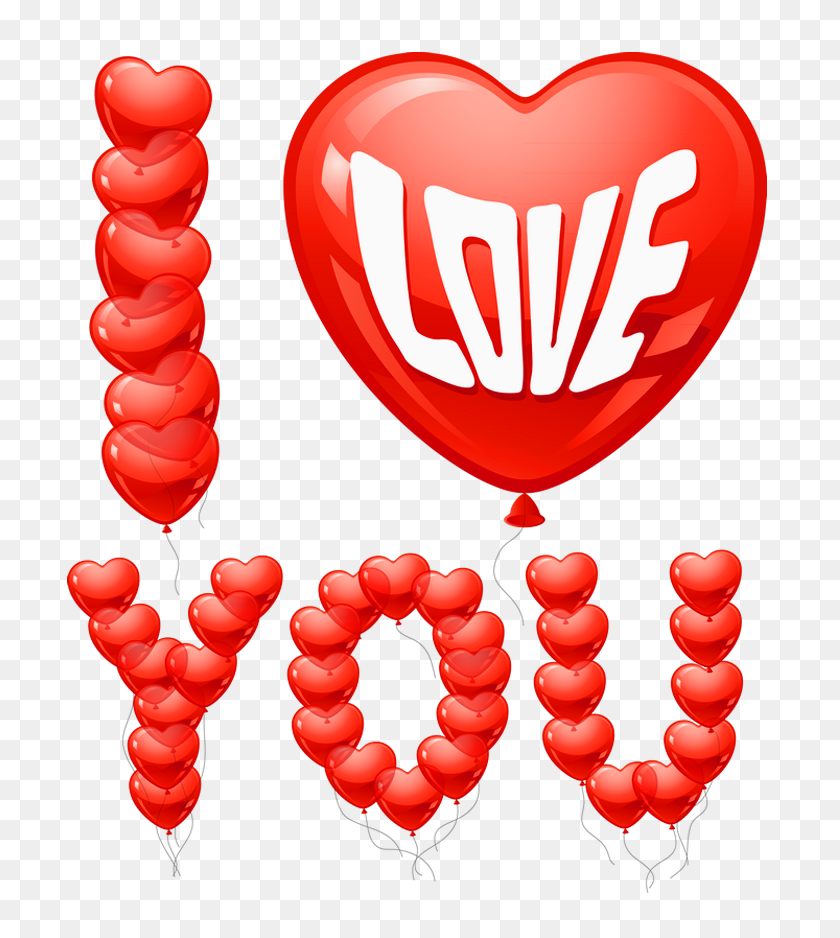 743x878 I Love You Balloons Png Clipart - I Love You Clipart