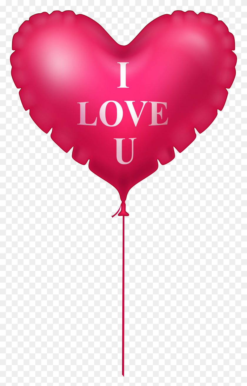 4987x8000 I Love You Pink Heart Balloon Png - Pink Balloon PNG