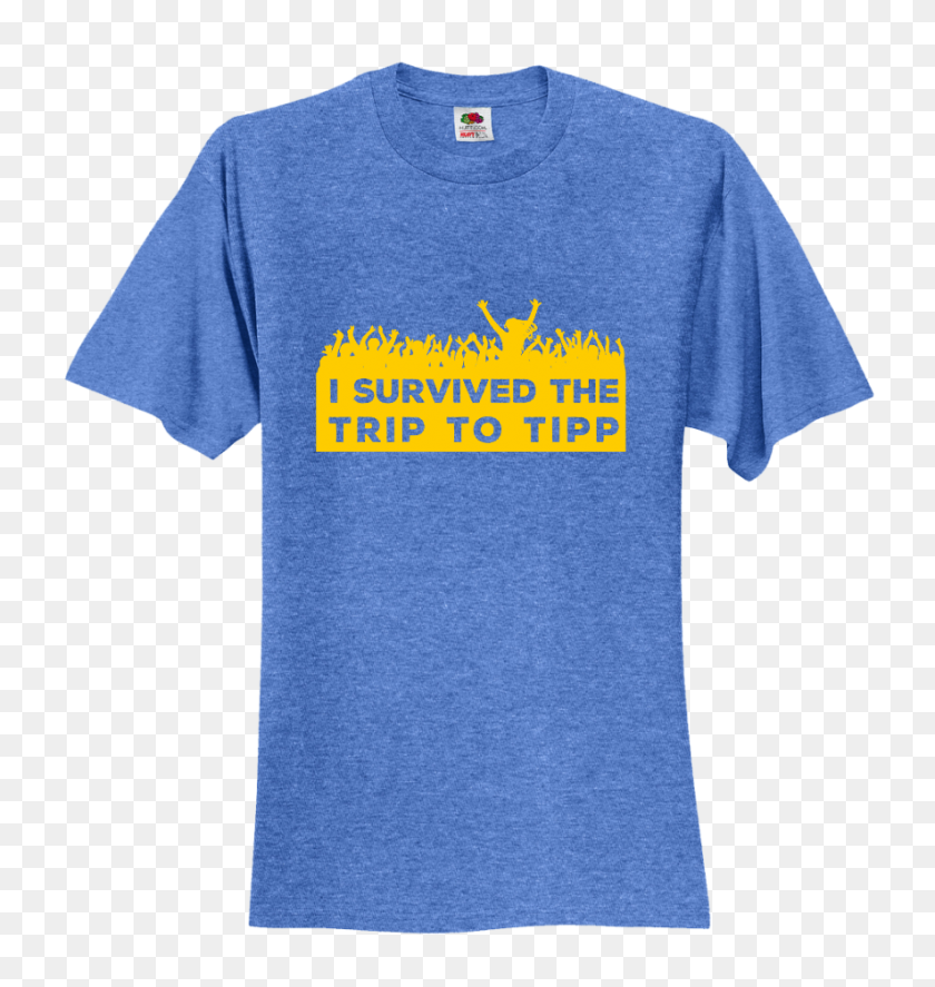 885x939 Sobreviví El Viaje A Tipp Camiseta Clásica - Camisa Azul Png