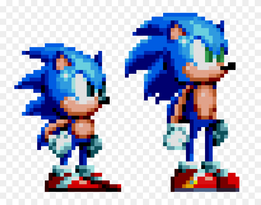 826x636 I Updated My Modern Sonic Sprite,now He Looks Alot Better Then - Sonic Sprite PNG