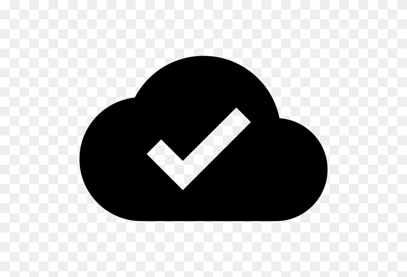 512x512 Ic Cloud Done Black Icon With Png And Vector Format For Free - Black Cloud PNG