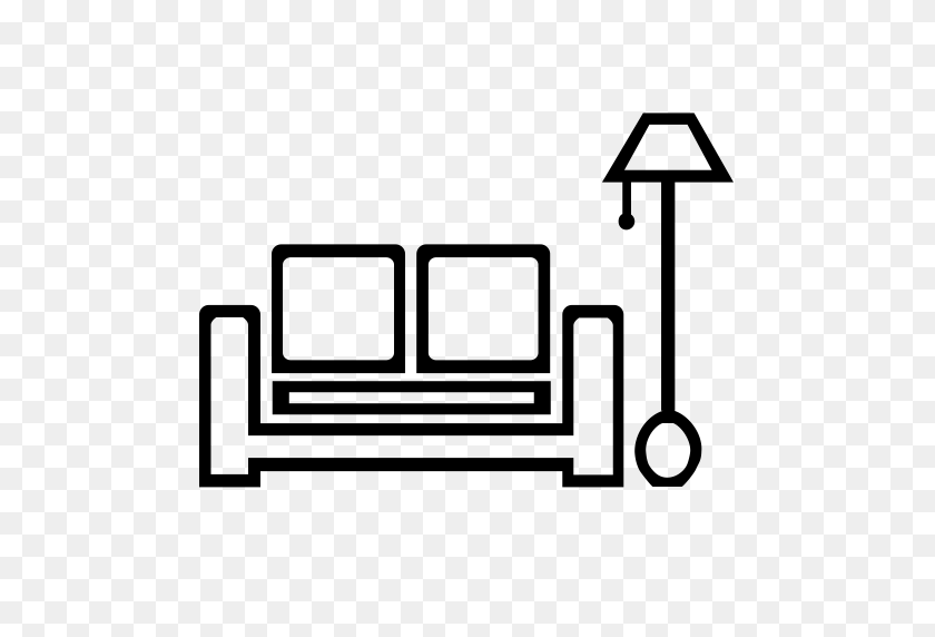 512x512 Ic, Living, Lounge Icon С Png И Векторным Форматом Бесплатно - Клипарт Для Гостиной, Черно-Белый