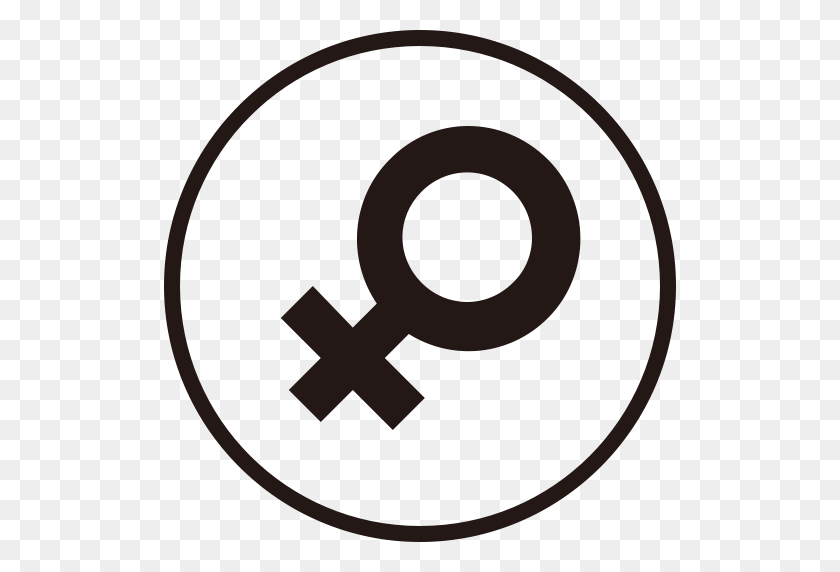 512x512 Ic Me Género Femenino, Género Femenino, Icono De Signo Femenino Con Png - Signo Femenino Png