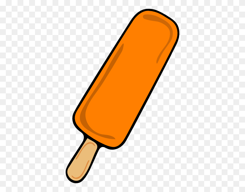 390x598 Ice Cream Bar Orange Clip Art - Icecream Truck Clipart
