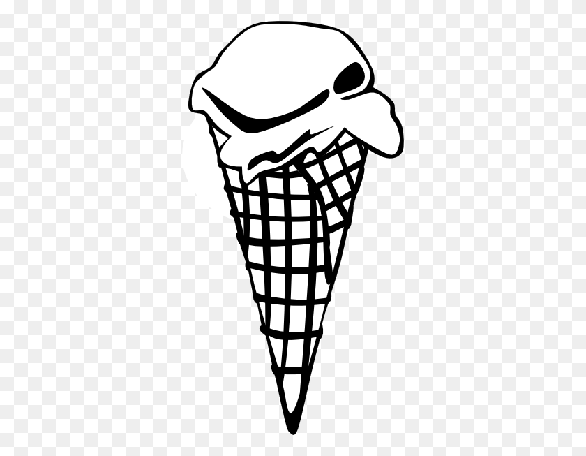 318x593 Ice Cream Black And White Clip Art - Ice Cream Shop Clipart