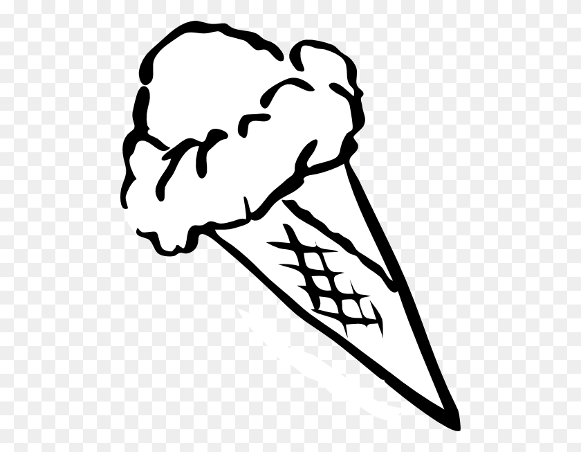 492x593 Ice Cream Black And White Melting Ice Cream Cone Clipart Black - Icecream Cone Clipart