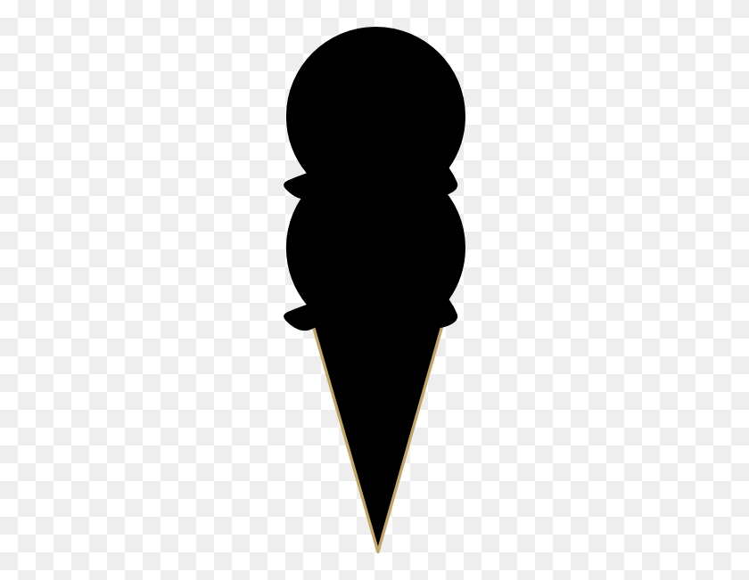 204x591 Ice Cream Clipart Silhouette - Ice Cream Clipart Black And White