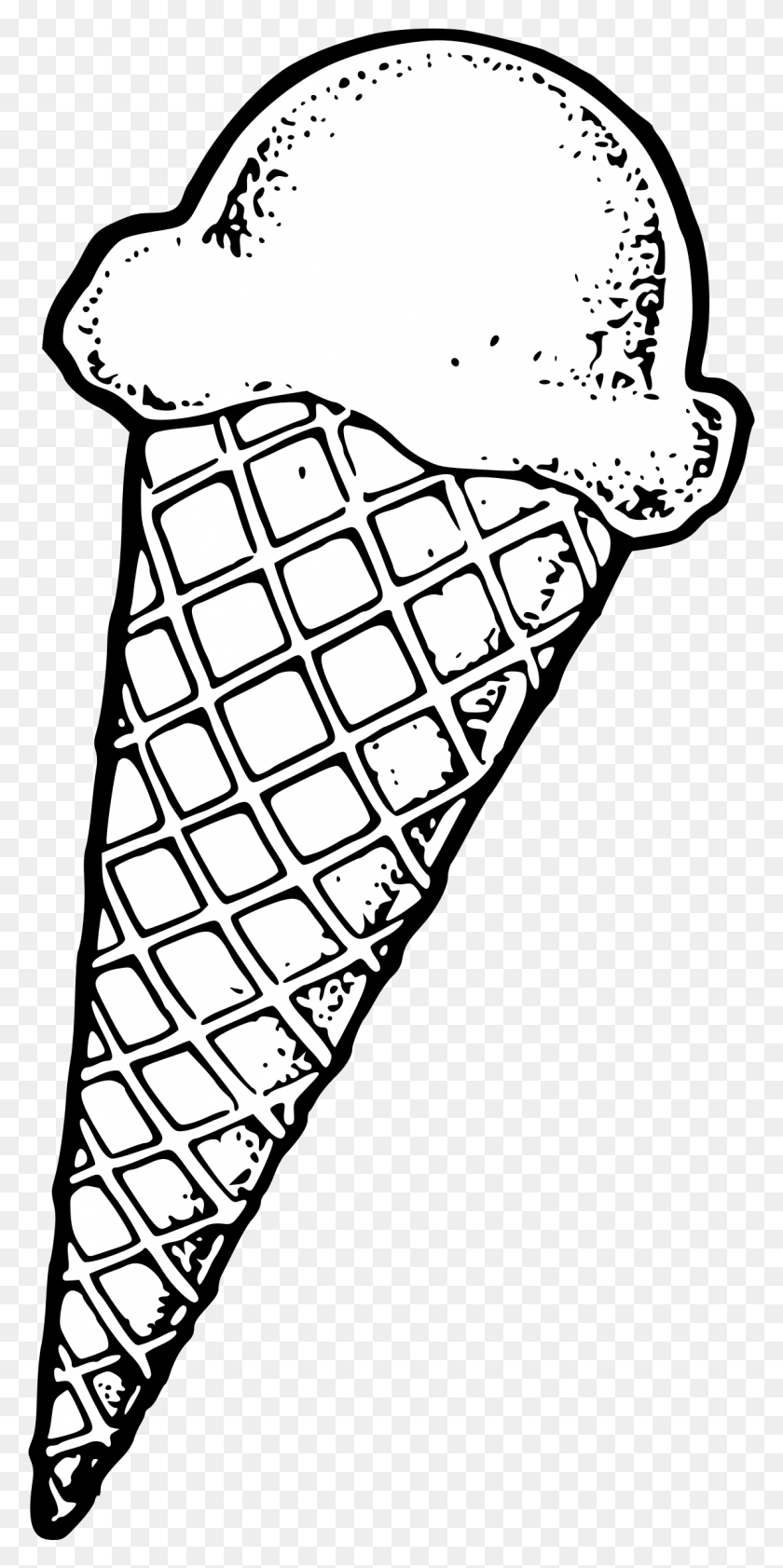 1148x2389 Ice Cream Clipart Single Free Clipart On Dumielauxepices Inside - Cone Clipart Black And White