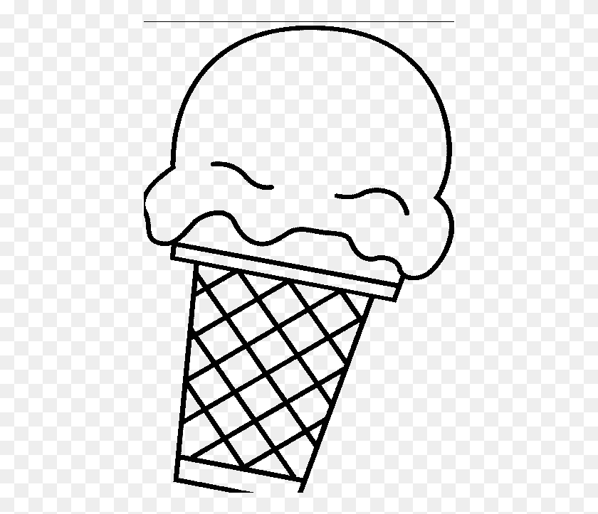 436x663 Раскраски Для Детей Холодное Мороженое - Черно-Белый Клипарт Совок Мороженого