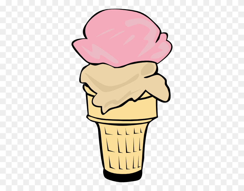 348x600 Ice Cream Cone - Vanilla Ice Cream Clipart