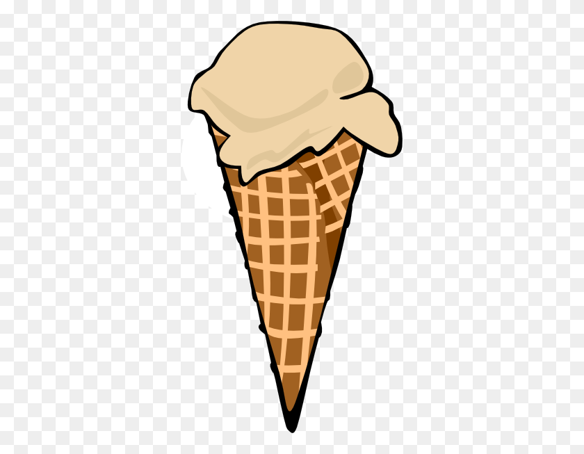 318x593 Ice Cream Cone - Scoop Clipart