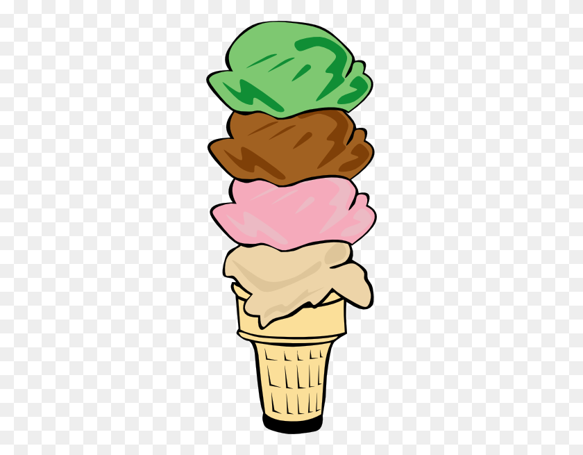 246x595 Ice Cream Cone - Scoop Clipart