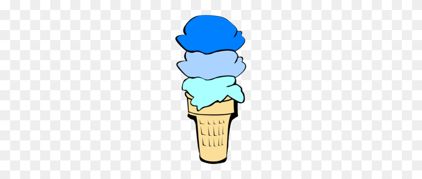 141x297 Ice Cream Cone Blue Scoops Clip Art - Icecream Scoop Clipart