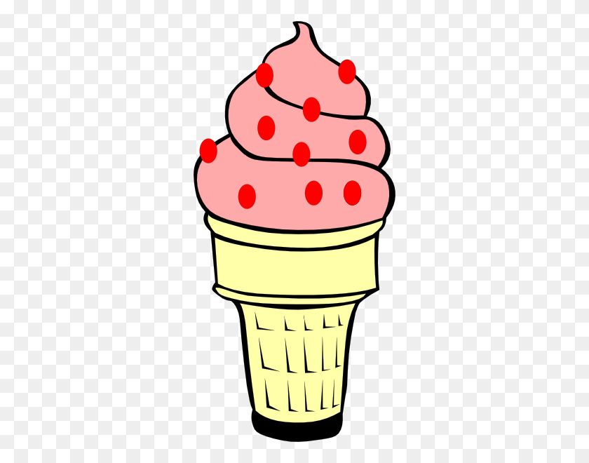 288x600 Ice Cream Cone Clipart - Waffle Clipart