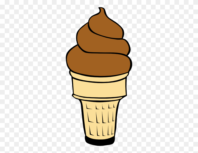 282x587 Ice Cream Cone Clipart - Waffle Cone Clip Art