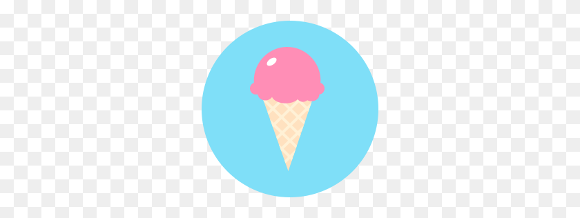 256x256 Ice Cream Cone Icon Flat - Ice Cream PNG