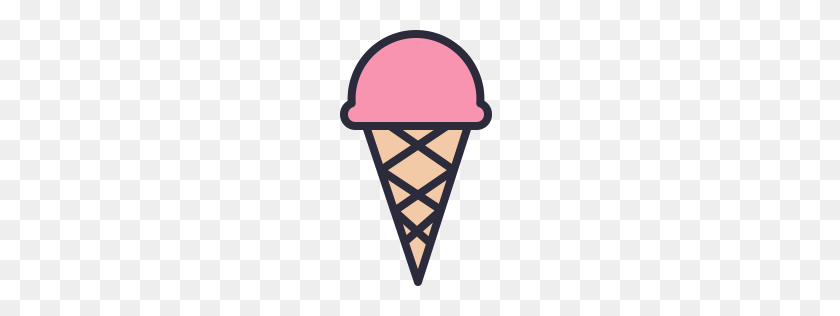 256x256 Ice Cream Cone Icon Outline Filled - Ice Pack Clip Art