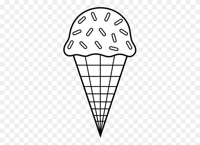 307x550 Ice Cream Cone Outline To Color In Wooden Sign Ideas - Shaved Ice Clipart