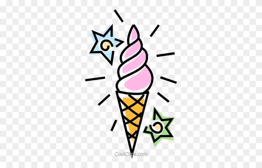 294x480 Ice Cream Cone Royalty Free Vector Clip Art Illustration - Yogurt Clipart