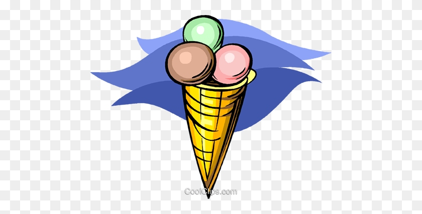 480x367 Ice Cream Cone Royalty Free Vector Clip Art Illustration - Cone Clipart