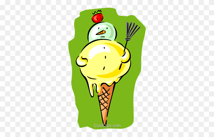 304x480 Ice Cream Cone Royalty Free Vector Clip Art Illustration - Icecream Cone Clipart