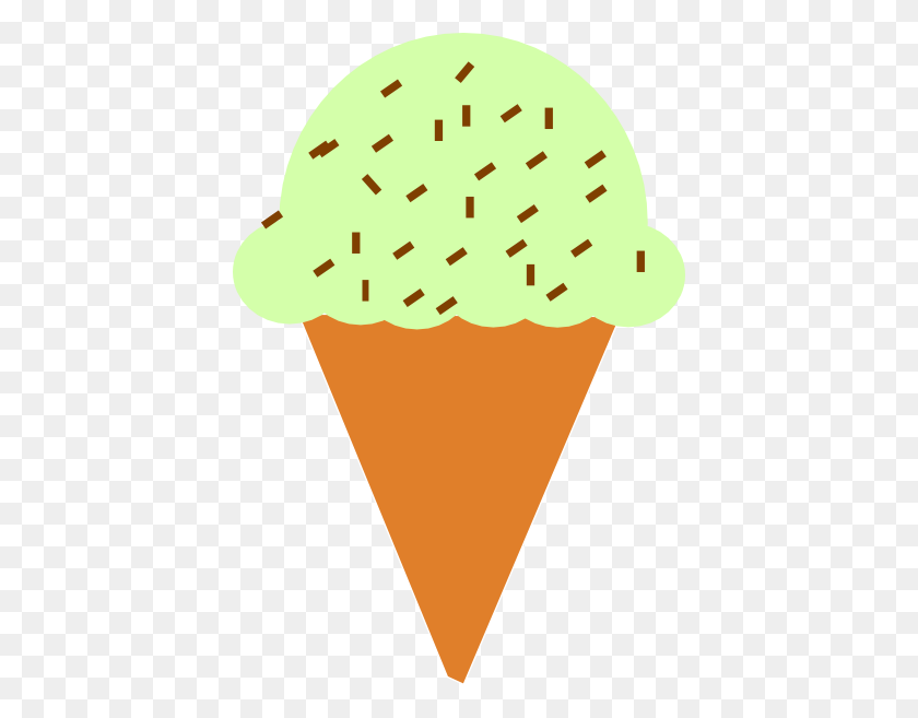 414x597 Ice Cream Cone With Sprinkles Clip Art - Chocolate Ice Cream Clipart