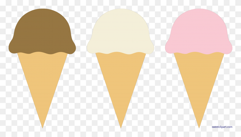 5823x3130 Ice Cream Cones Chocolate Vanilla Strawberry Clip Art - Vanilla Clipart