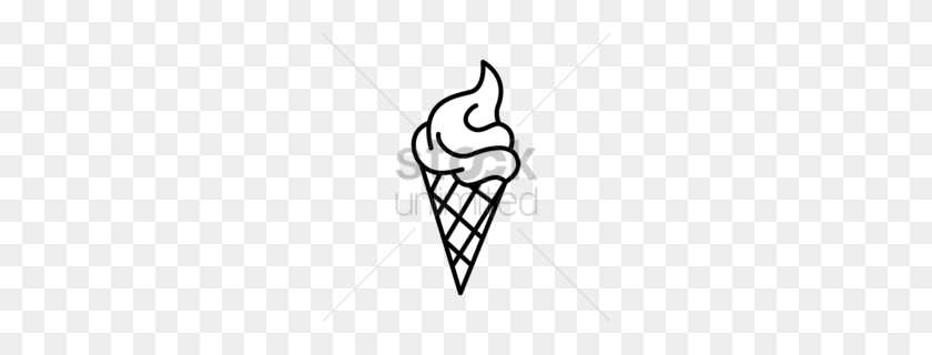 260x260 Ice Cream Cones Clipart - Ice Cream Scoop Clipart Black And White