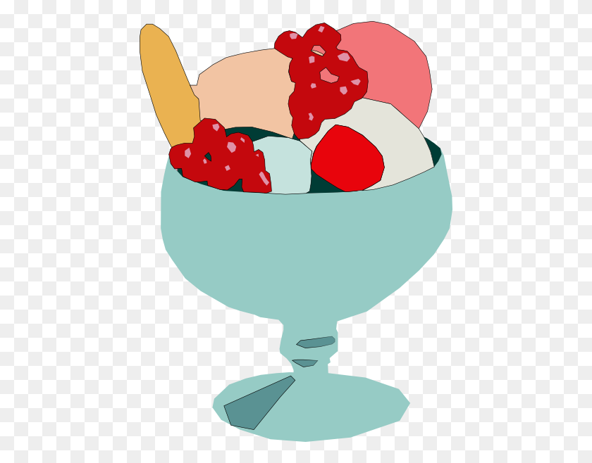 444x598 Ice Cream In A Bowl Clip Art - Vanilla Ice Cream Clipart