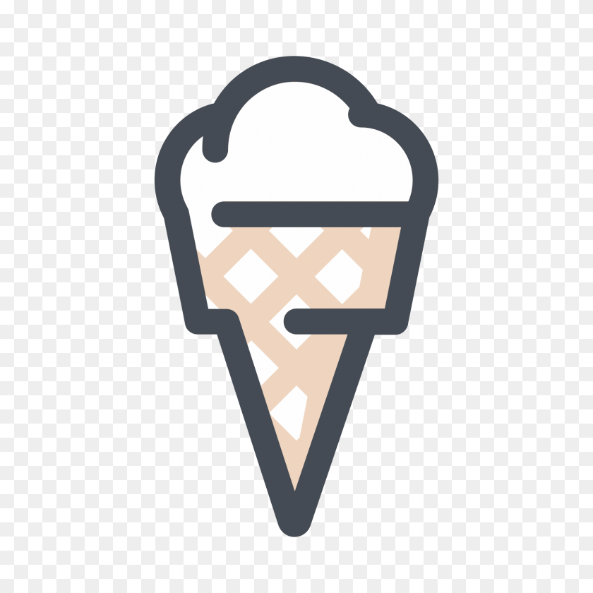 1600x1600 Ice Cream In Waffle Cone Icon - Waffle PNG