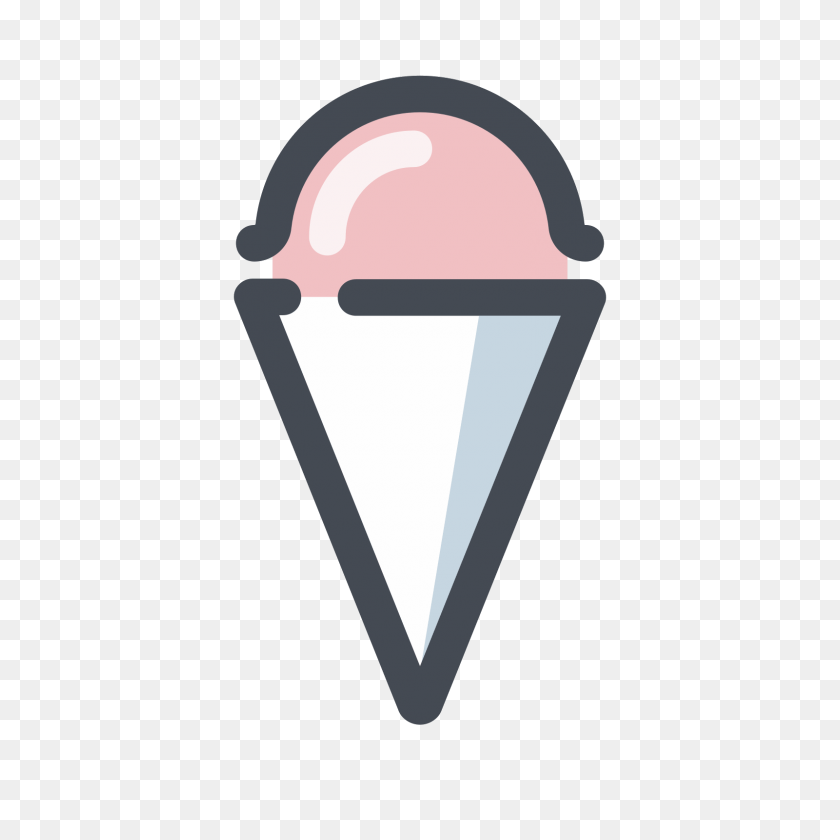 1600x1600 Ice Cream Pink Cone Icon - Ice Cream Cone Clip Art Free