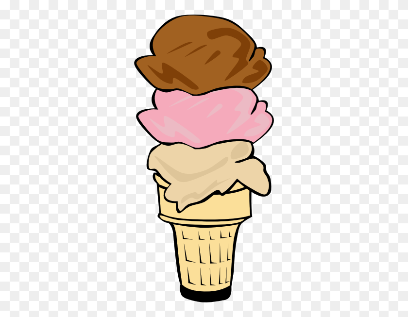 288x593 Совок Мороженого С Мороженым - Черный И Белый Клипарт Совок Мороженого